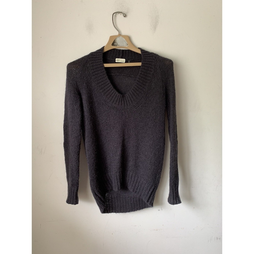 AG Adriano Goldschmeid Womens Sweater XS Gray Wool Mohair Minimal Fuzzy Cozy